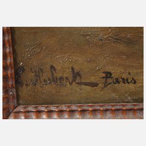 L. Hubert, Stillleben mit Pflaumen