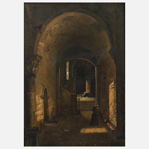 Charles Louis Lesaint, attr., Im Kreuzgang