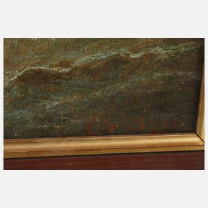 C. Watson, Segelboote vor Steilküste