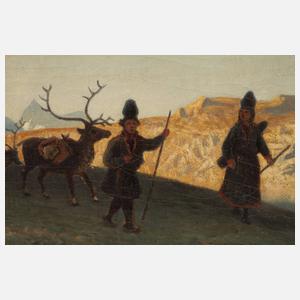 Weidig, Norwegische Landschaft mit Rentieren