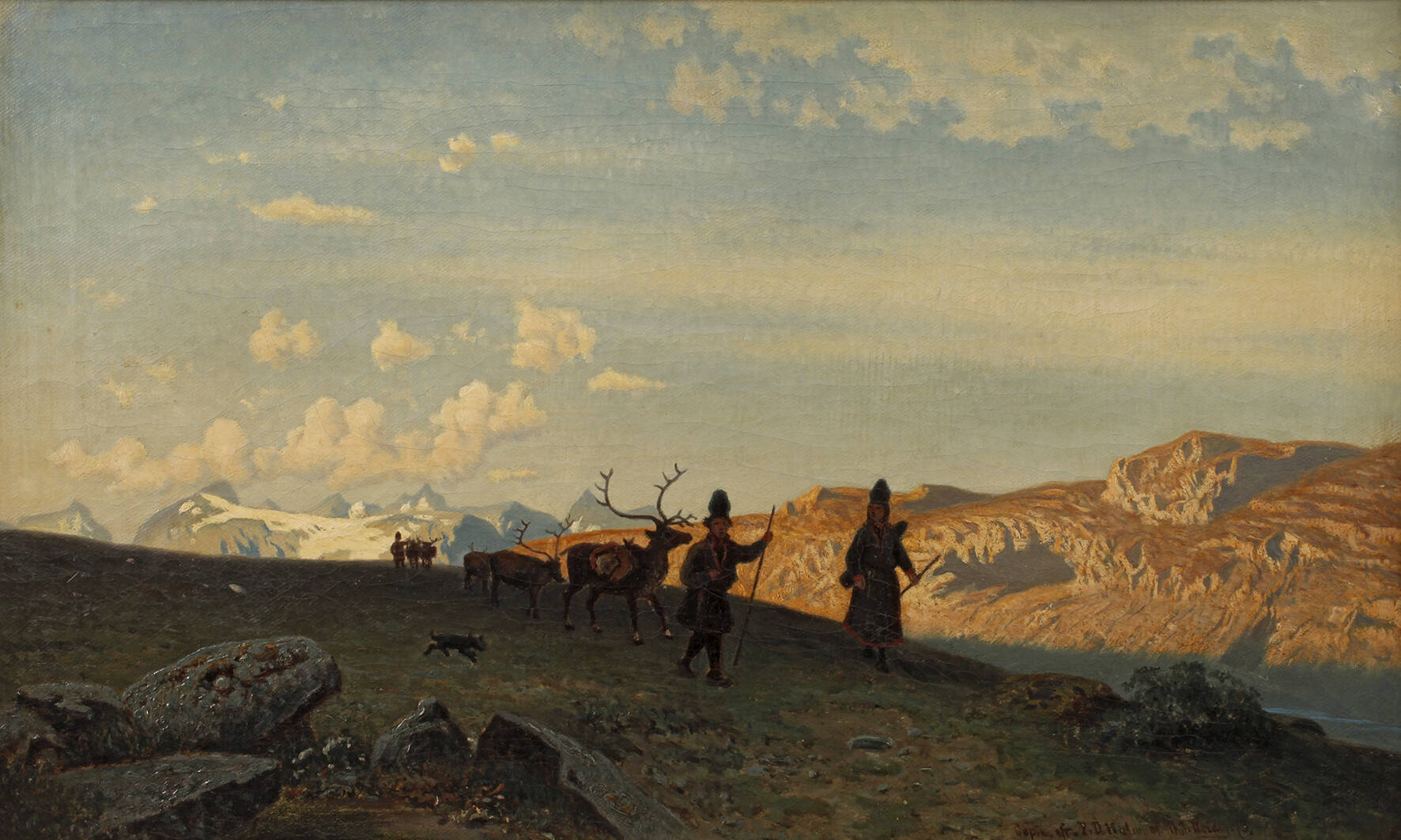 Weidig, Norwegische Landschaft mit Rentieren