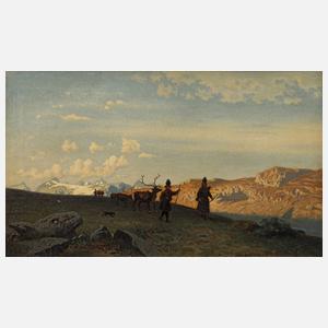Weidig, Norwegische Landschaft mit Rentieren