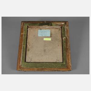 Mönch im verschneiten Klostertor