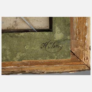 Mönch im verschneiten Klostertor