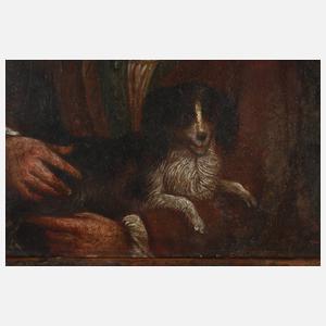 H. Jung, attr., Junger Mann mit Hündchen