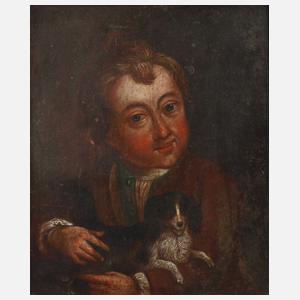 H. Jung, attr., Junger Mann mit Hündchen