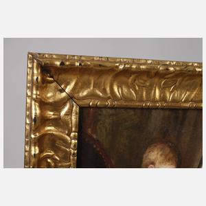 Malerin mit Kind im Atelier