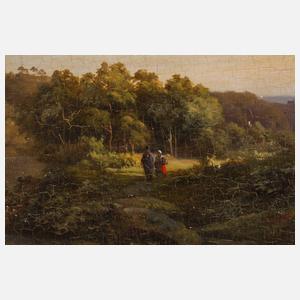 Sommerlandschaft mit Wanderern