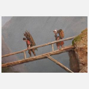 Gebirgslandschaft mit Wanderern