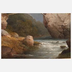 Gebirgslandschaft mit Wanderern