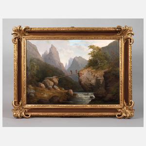 Gebirgslandschaft mit Wanderern