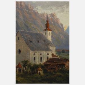 Sommerliche Alpenlandschaft mit Kirche