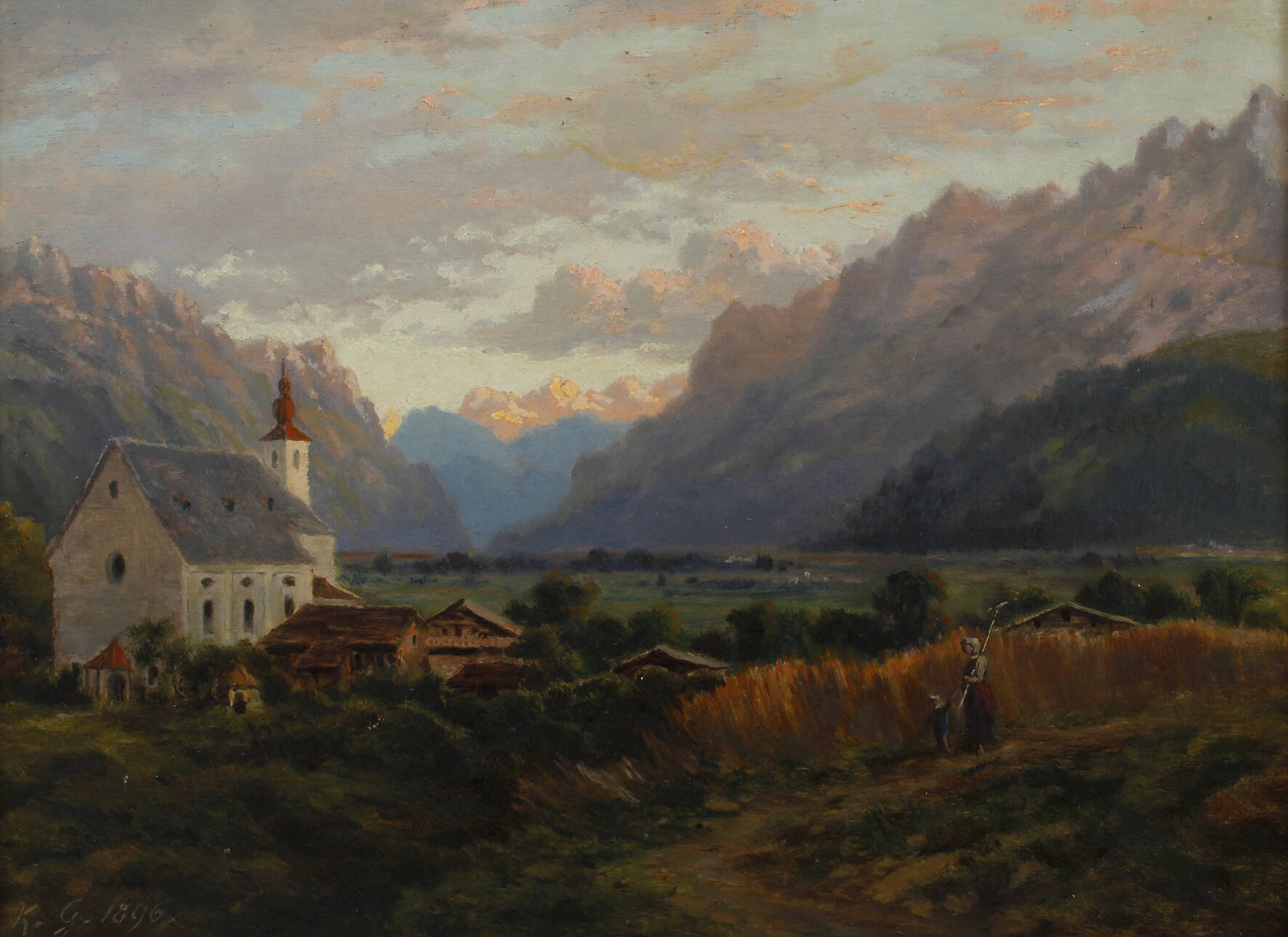Sommerliche Alpenlandschaft mit Kirche