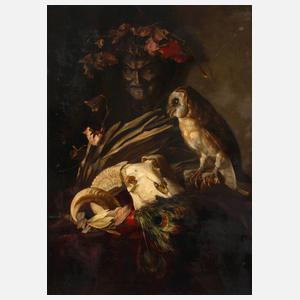 Vanitasstillleben mit Eule