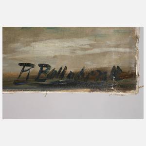 Rudolf Ballabene, Stillleben mit Dahlien