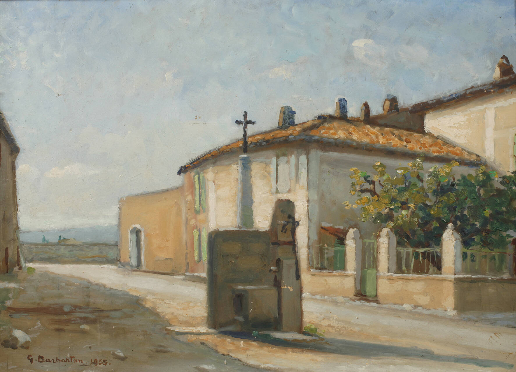 Gaston Barbantan, Brunnen auf dem Dorfplatz