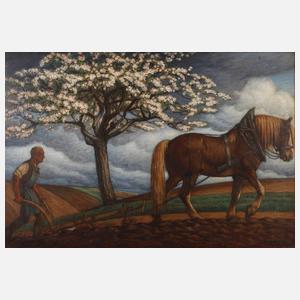 Carl Baum, pflügender Bauer