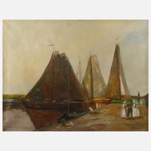 F. Brandt, Segelboote im Hafen