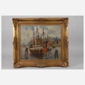 Eugen Dekkert, Fischerboote im Hafen