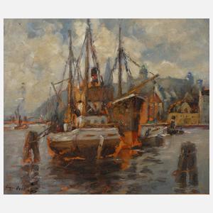 Eugen Dekkert, Fischerboote im Hafen