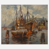 Eugen Dekkert, Fischerboote im Hafen111