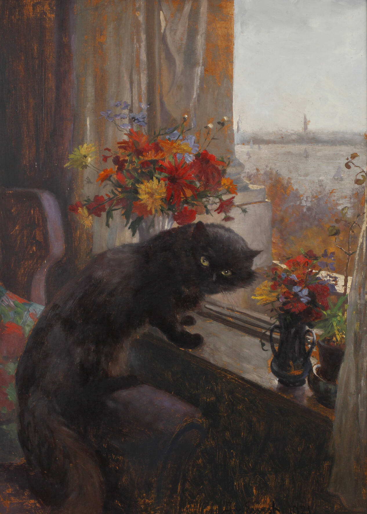 Ilda von Ernst-Lange, Katze am Fenster