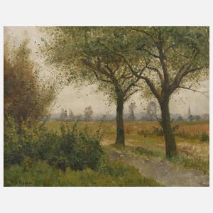 H. Fiedler, Weg in Sommerlandschaft