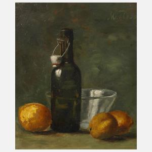 M. Fless, Stillleben mit Flasche