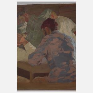 Hugo Hodiener, Soldaten im Unterstand