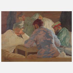 Hugo Hodiener, Soldaten im Unterstand