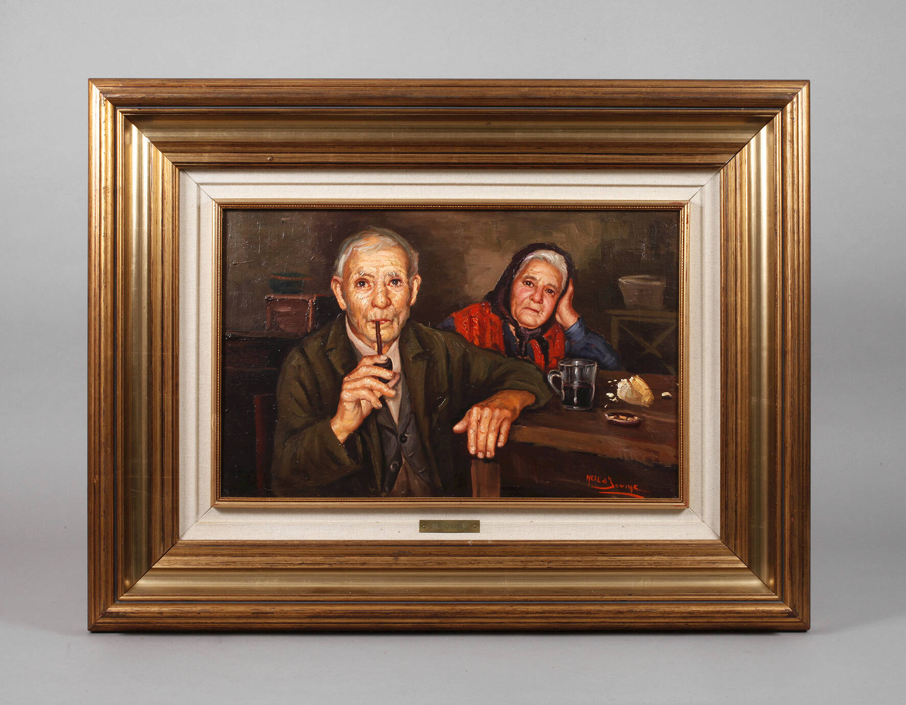 Nello Iovine, Bauernpaar im Interieur