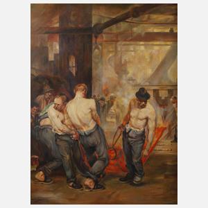 "Im Walzwerk" von oder nach Arthur von Kampf