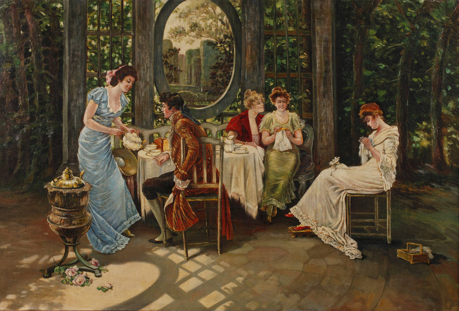 Pfaff, Galante Gesellschaft im Park