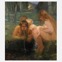 Quellnymphe mit Kindern und Pan111