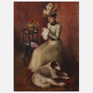 Elegante Dame bei der Handarbeit