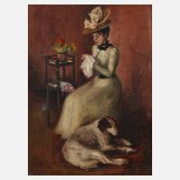 Elegante Dame bei der Handarbeit111