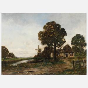 Herbstliche Landschaft mit Windmühle