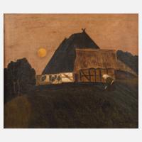 Bäuerin vor Bauernhaus111