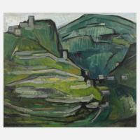 Erik Bøttzauw, Expressive Landschaft in Grün111