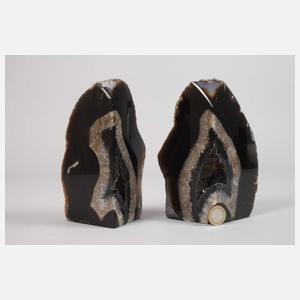 Paar Buchstützen Achat