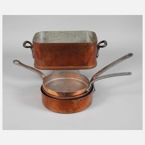 Vier Teile Kupfergeschirr