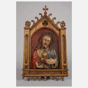 Zwei geschnitzte Andachtsbilder