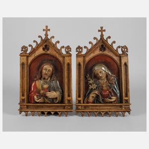 Zwei geschnitzte Andachtsbilder