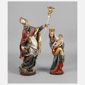 Zwei geschnitzte Andachtsfiguren