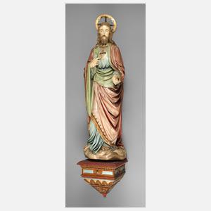 Große geschnitzte Heiligenfigur