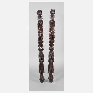 Paar figürliche Schnitzereien