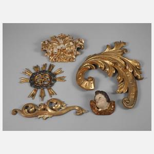 Fünf barocke Schnitzereien