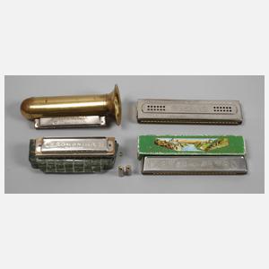 Hohner vier Mundharmonikas