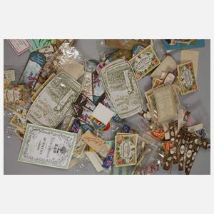 Großes Konvolut Parfumetiketten