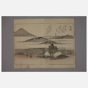 Zwei japanische Farbholzschnitte Katsushika Hokusai